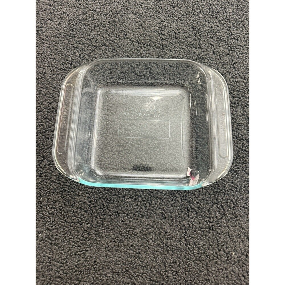 Vintage Pyrex 8 x 8 in. Baking Dish 2 Qt. 2222 Made In USA Clear Square